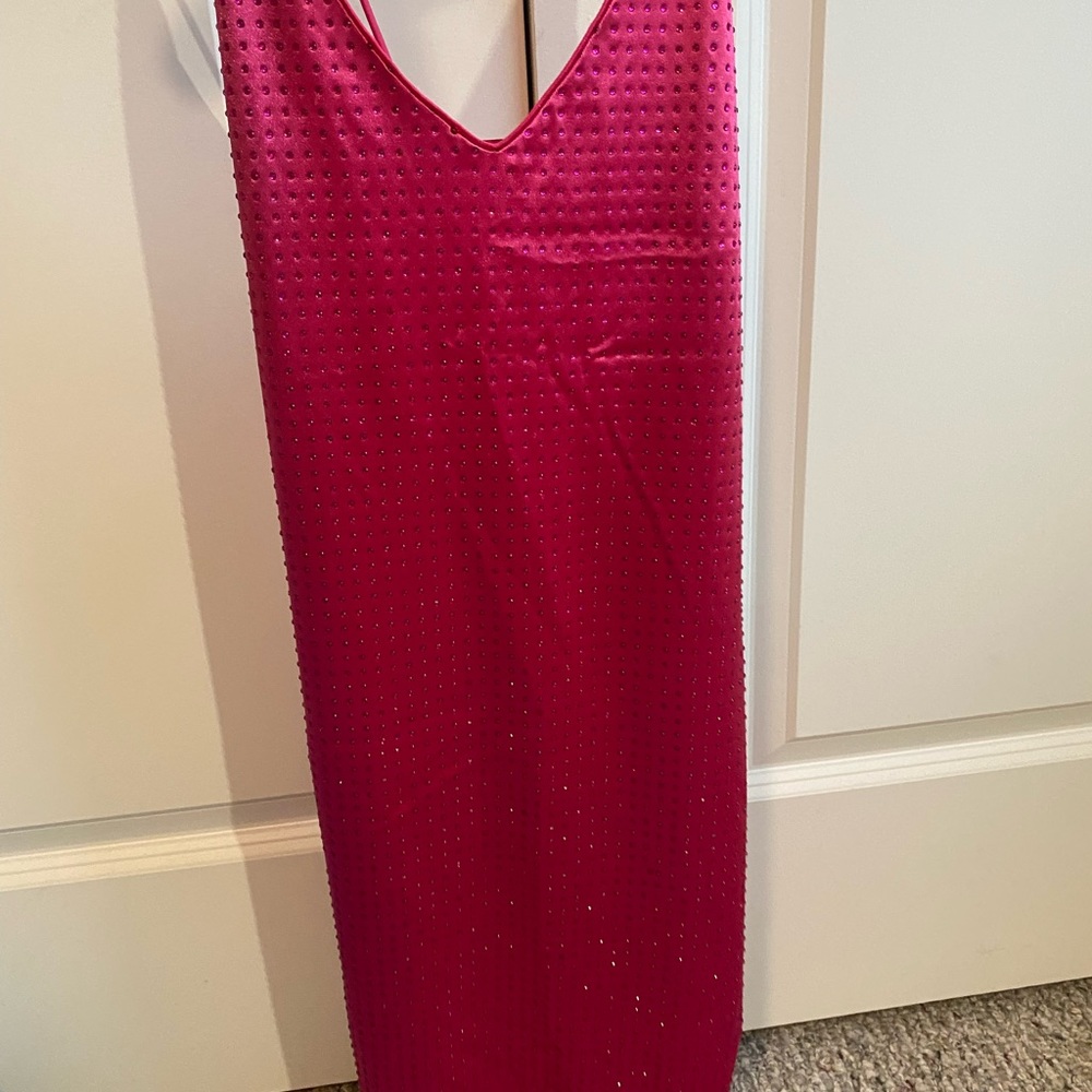Pink Beaded Short Dress